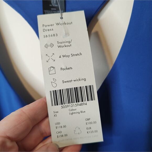 Sweaty Betty Power Workout Tank Dress NWT Blue XS - Picture 11 of 11